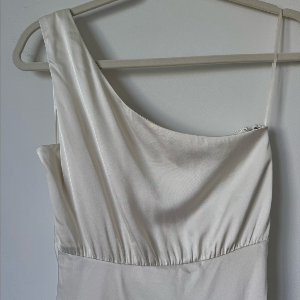 Abercrombie & Fitch One-Shoulder Satin Knotted Midi Dress - Size SP - Picture 10 of 16